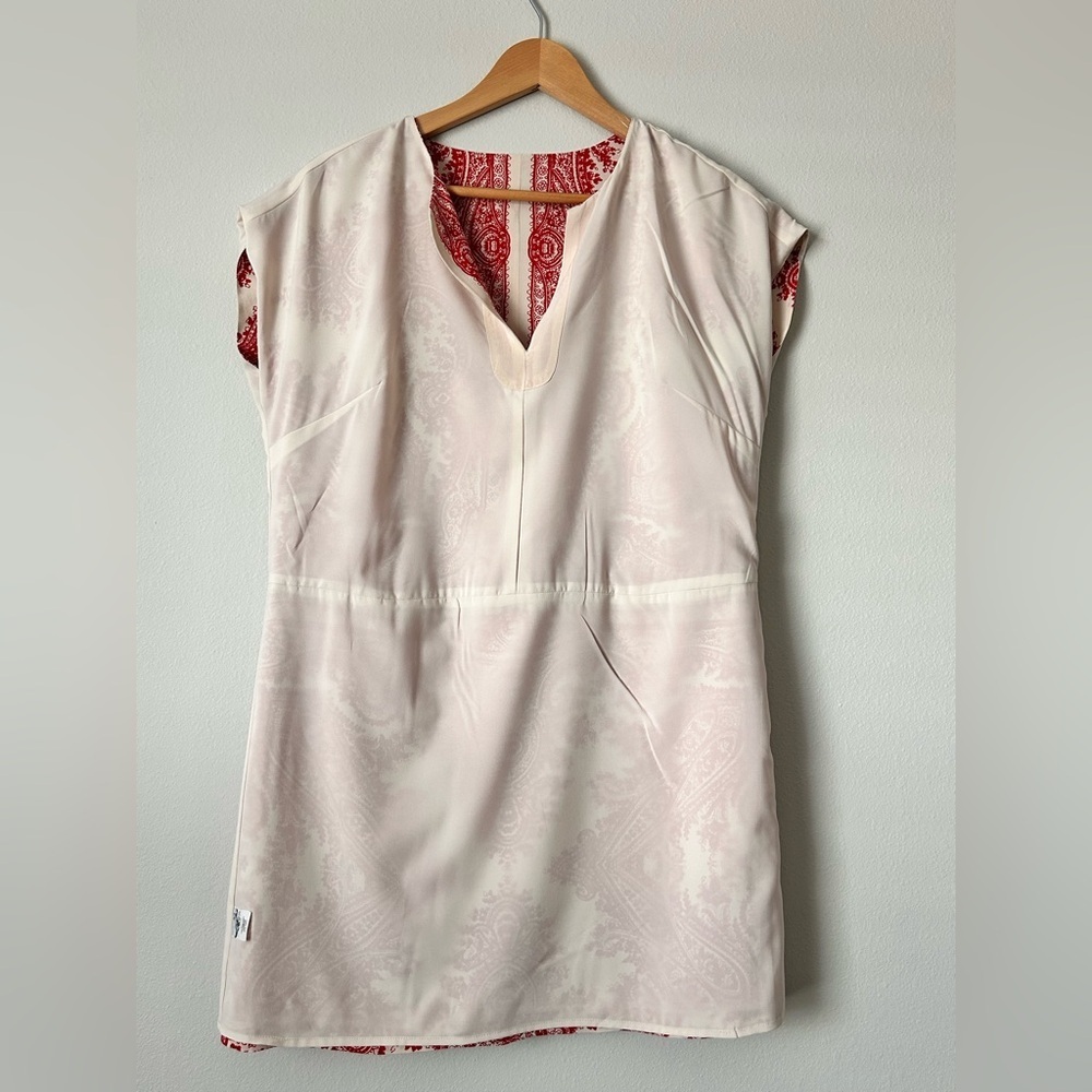 Madewell Red and Cream Patterned Mini Dress - Picture 7 of 7